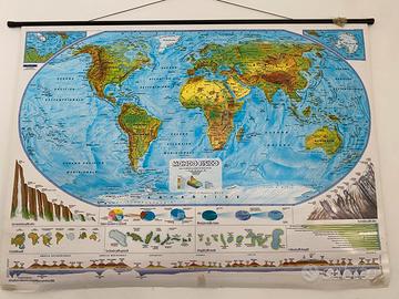 Cartina geografica/politica MONDO da parete 2lati