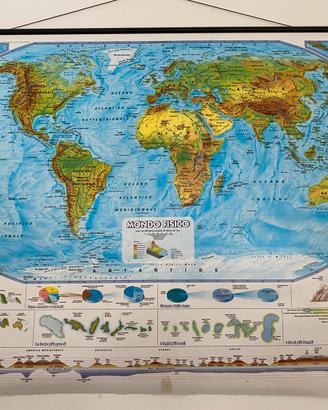 Cartina geografica/politica MONDO da parete 2lati