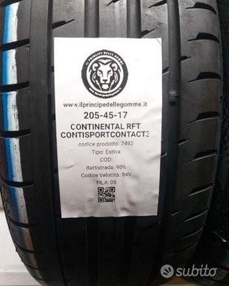 2 gomme 205 45 17 continental rft a7492