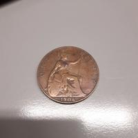 Moneta regno unito one penny 1906