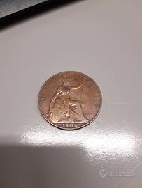 Moneta regno unito one penny 1906
