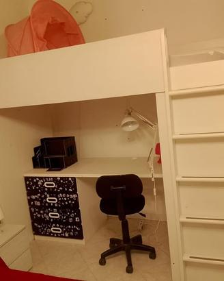 letto ikea Smastad modello soppalco con scrivania