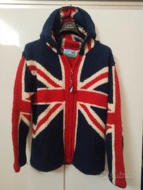 Frantic Cardigan UK Vintage y2k 100%  lana (Tg L)