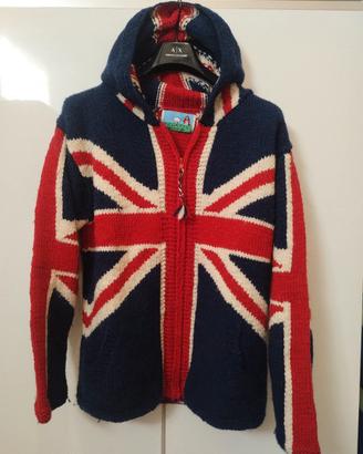 Frantic Cardigan UK Vintage y2k 100%  lana (Tg L)