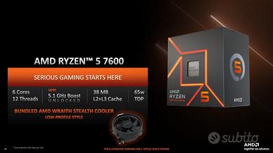 Kit scheda madre  A620M + Cpu Ryzen 5 7600 Nuovo