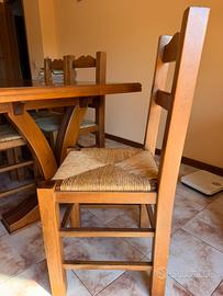 6 sedie in massello impagliate – come nuove