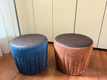 Set di 2 pouf in tessuto 
