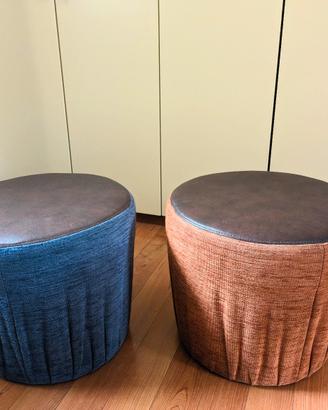 Set di 2 pouf in tessuto 
