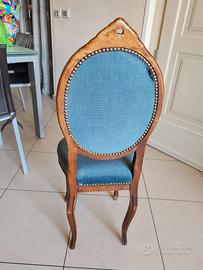 Sedia imbottita antica in rovere