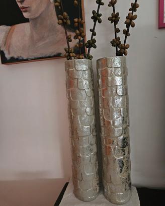 vasi in resina argento/oro