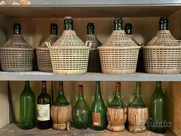 Damigiane Vintage in vetro verde per Arredamento