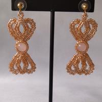 Orecchini Eleganti Gemme Quarzo Rosa pendenti Oro