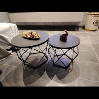 Set di 2 Tavolini Neri