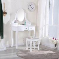 Postazione trucco specchiera grande in legno