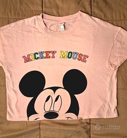 T-shirt rosa Mickey Mouse – stile vintage Disney