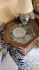 MOBILE VETRINA ESAGONALE NOCE BASSO