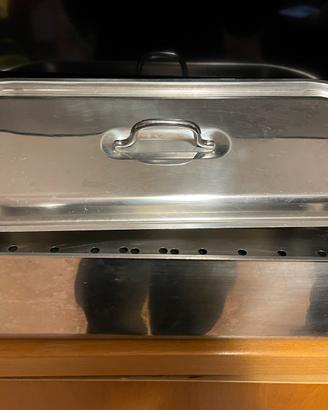 Pesciera in acciao inox con griglia_50 cm