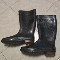 Stivali nuovi da pioggia glitterati n. 37