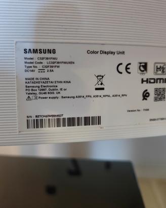 Samsung monitor 32" curvo bianco