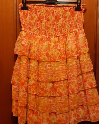 gonna/blusa estiva  arricciata e a falde zara