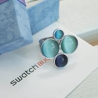 Anello Swatch Occhio di gatto e acciaio