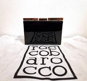 Pochette da sera, rigida, nero, Roccobarocco