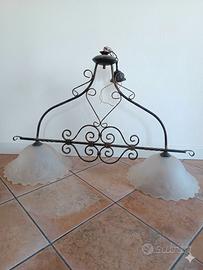 Lampadario Bilanciere Rustico in Ferro Battuto