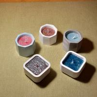 Candele in vasetto glitterate