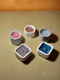 Candele in vasetto glitterate
