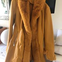 Cappotto in similpelle e lapen