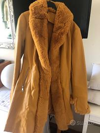 Cappotto in similpelle e lapen