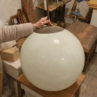 Sospensione vintage Ø50 cm vetro opalino anni 60/7