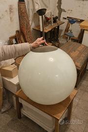 Sospensione vintage Ø50 cm vetro opalino anni 60/7