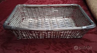 cestino porta pane in argento sheffield usato