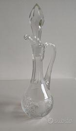 Caraffa Vetro Lavorato 33cm Tappo Vintage