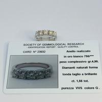 Anello riviere oro 18kr brillanti 1.56