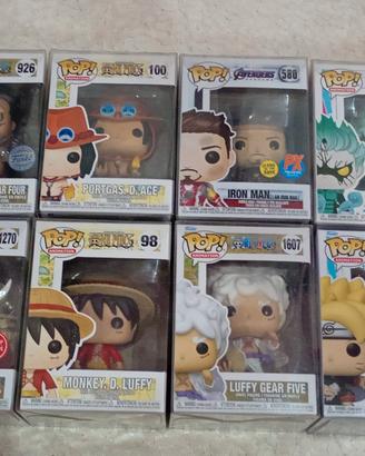 Funko pop, One piece, Iron man, Boruto 