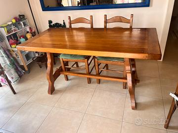 Tavolo Fratino Rustico legno a masso +4 sedie