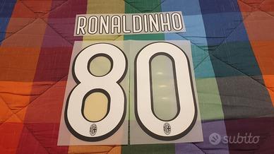 Nameset #80 RONALDINHO per maglia AC Milan Home