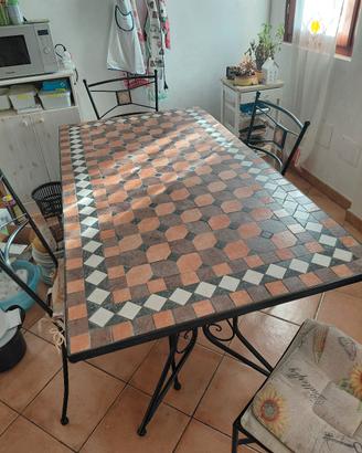tavolino con mosaico 80x 150