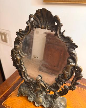 Specchio da Tavolo Antico in Bronzo