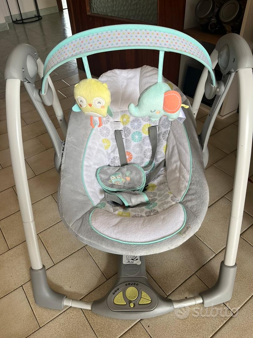 Altalena Elettrica Per Neonati 0-12 Mesi - Pieghevole, Telecomando, 6 Velocità, Con Bluetooth