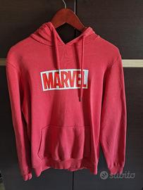 Felpa rossa felpata Marvel con cappuccio e tasca
