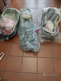 Passeggino carrozzina ovetto e due seggiolini