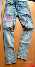 Jeans Amiri rosa e grigio