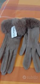 guanti donna con pelliccia  100% viscosa.