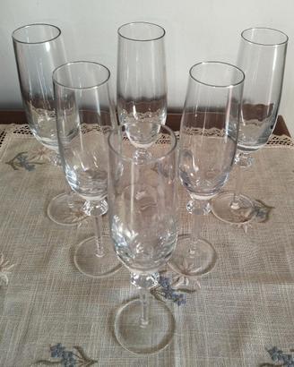 Set di 6 calici da champagne in cristallo Mikasa