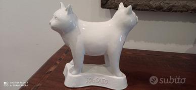 "Soligatto" scultura in ceramica di C. Reggiani
