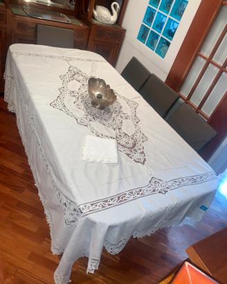 Tovaglia Antica Lino Merletto Burano