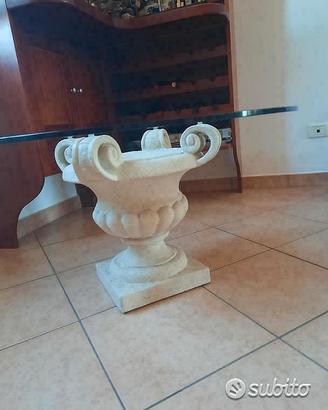 TAVOLO IN PIETRA - PIANO IN VETRO